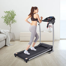 Load image into Gallery viewer, Tapis de Course lectrique Pliable avec cran et Moniteur de Frquence Cardiaque avec Vitesse de 1  10 km/h et 12 Programmes Noir -