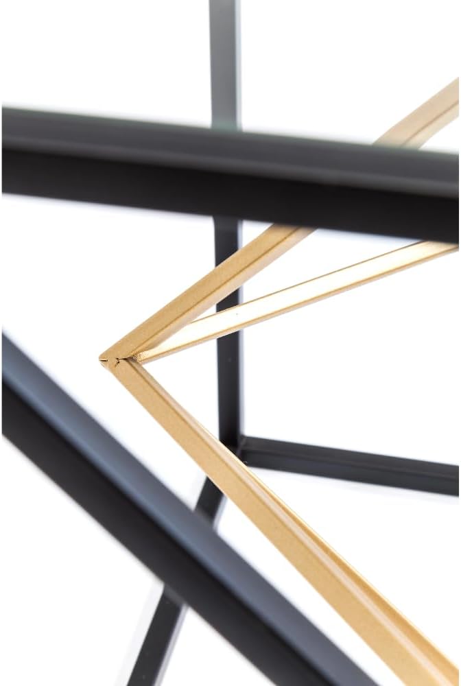 Kare Design Table d'Appoint Prisma, Or/Noir, Verre, Acier, Moderne, Table de Salon, Meuble, Deco Intérieur, Decoration Chambre, Maison, 45x45x45cm