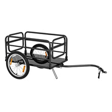 Load image into Gallery viewer, Remorque de Vlo avec Cadre Pliable Charge 55 kg Chariot pour Vlo avec Housse en Tissu Oxford Roues  Air de 40聽cm Rflecteurs Bleu -