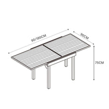 Load image into Gallery viewer, Table de jardin extensible en aluminium 8 places effet bois (90/180 x 90 cm) Murano Gris anthracite - Action-sport36 -