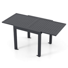 Load image into Gallery viewer, Table de Jardin Extensible en Aluminium Ajustable de 80  160 CM Table  Manger Extrieure Plateau  Lattes pour 4-6 Personnes Gris Fonc -