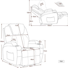 Load image into Gallery viewer, M MCombo Fauteuil Relax électrique Fauteuil de Massage Fauteuil TV Fonction inclinable Vibration Chauffage 7061 Nouveau modèle (Simili Cuir Noir)