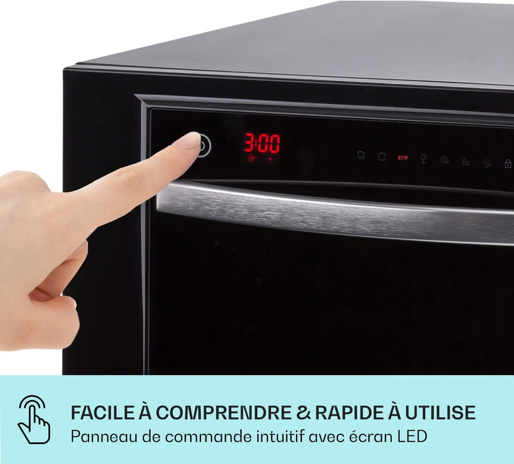 Mini Lave Vaisselle de Table de 8 Couvert,Silencieux,6 Programmes de Lavage,Portable,Facile à Installer pour la Maison et Bureau -