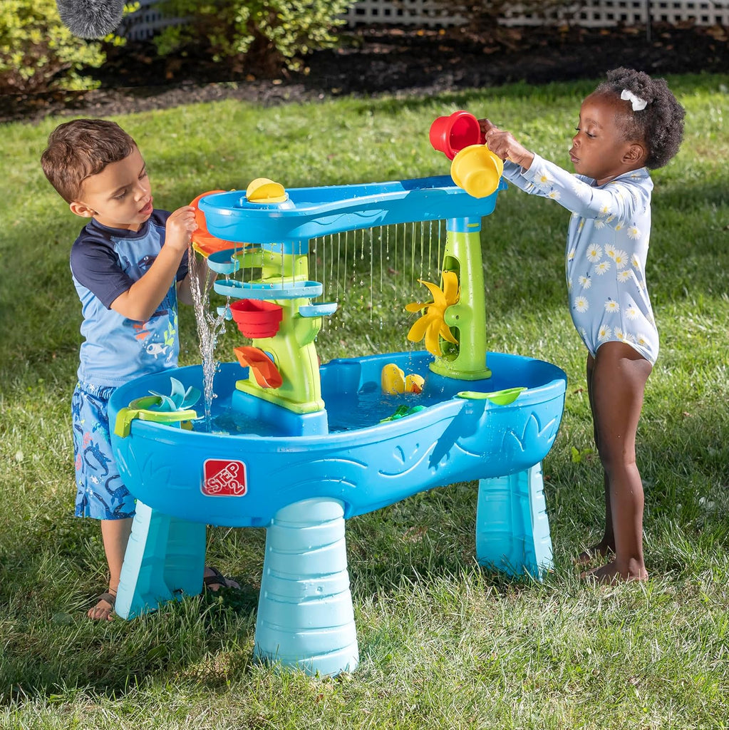 Rain Shower Splash Table d'eau avec 13 Accessoires - Bleu & Vert | Table Jeux d'eau | Table d檃ctivit pour Le Jardin,Table Activit Eau | Table d'eau Extrieur