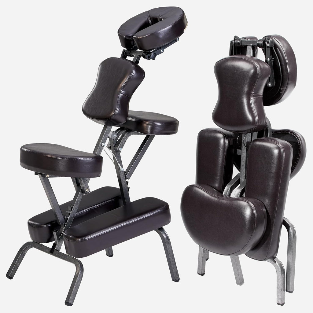 Master Massage Bedford Chaise de Massage Portable et légère avec Sac de Transport Confortable, Facile à Plier, Marron