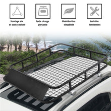 Load image into Gallery viewer, Porte-Bagages de Toit pour Voiture en Métal 122,5x102CM avec Déflecteur d’Air Capacité 75 KG Noir Accessoires Automobiles -