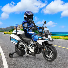 Load image into Gallery viewer, Moto Électrique 12V/7AH pour Enfants 6km/h Modèle Policier avec Klaxon Musique Sirène Phares pour 3-8 Ans -