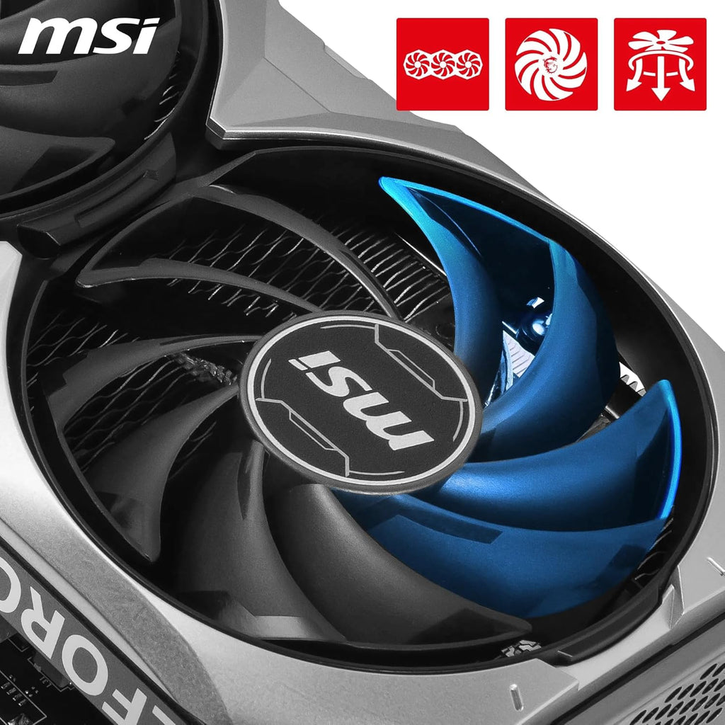 MSI GeForce RTX 4060 Ti Ventus 3X E 8G OC Carte Graphique - 8 Go GDDR6 (18 GB/s 128-bit) PCIe 4.0-3 x Ventilateurs TORX 4.0 - HDMI 2.1a DisplayPort 1.4a