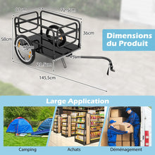 Load image into Gallery viewer, Remorque de Vélo avec Cadre Pliable Charge 55 kg Chariot pour Vélo avec Housse en Tissu Oxford Roues à Air de 40 cm Réflecteurs Bleu -