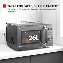 Load image into Gallery viewer, Toshiba MW3-AC26PFI(MG) Four à Micro-ondes 26L Air chaud combiné, 6-en-1 900W avec Cuiseur Vapeur en Gris Morandi, 6 Programmes 10 Niveaux de Puissance, 10 Menus Automatiques