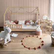 Load image into Gallery viewer, Lit cabane enfant Atmosphera Bosco 90 x 190 cm + matelas 90 x 190 cm Blanc