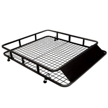 Load image into Gallery viewer, Porte-Bagages de Toit pour Voiture en Métal 122,5x102CM avec Déflecteur d’Air Capacité 75 KG Noir Accessoires Automobiles -