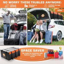 Load image into Gallery viewer, Sailnovo Coffre de Toit Souple de 0,6 m³ avec Tapis antidérapant + 6 Crochets de Porte, Sac de Toit imperméable en PVC pour Voiture avec/sans Porte-Bagages, Noir