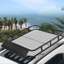 Load image into Gallery viewer, Porte-Bagages de Toit pour Voiture en Métal 122,5x102CM avec Déflecteur d’Air Capacité 75 KG Noir Accessoires Automobiles -