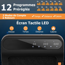 Load image into Gallery viewer, Tapis de Course et de Marche avec 12 Programmes Prdfinis Tlcommande et cran Tactile Led Machine de Jogging et de Marche Capacit 120 Kg Noir -