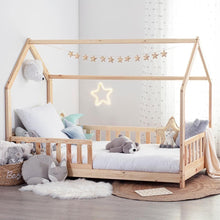 Load image into Gallery viewer, Lit cabane enfant Atmosphera Bosco 90 x 190 cm + matelas 90 x 190 cm Blanc