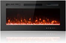 Load image into Gallery viewer, M.C.Haus Cheminée électrique Ultra-Mince, Silencieuse, 12 Couleurs de Flamme Variables, écran Tactile en Verre et Télécommande, avec Jeu de Bûches et Cristal(102cm,Noir)