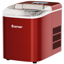 Load image into Gallery viewer, Machine à Glaçons 12KG/24H 2 Tailles de Glaçons 2,1L Réservoir 9pcs en 7 Minutes Pelle Panier Amovible Comptoir Maison Rouge -