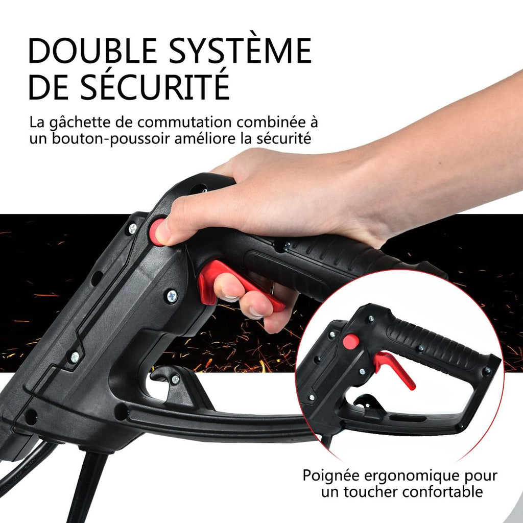 Motobineuse Motoculteur Électrique 1200W Profondeur Travail 22CM Largeur 35CM avec Poignée Pliable Roues Réglables 4 Lames -