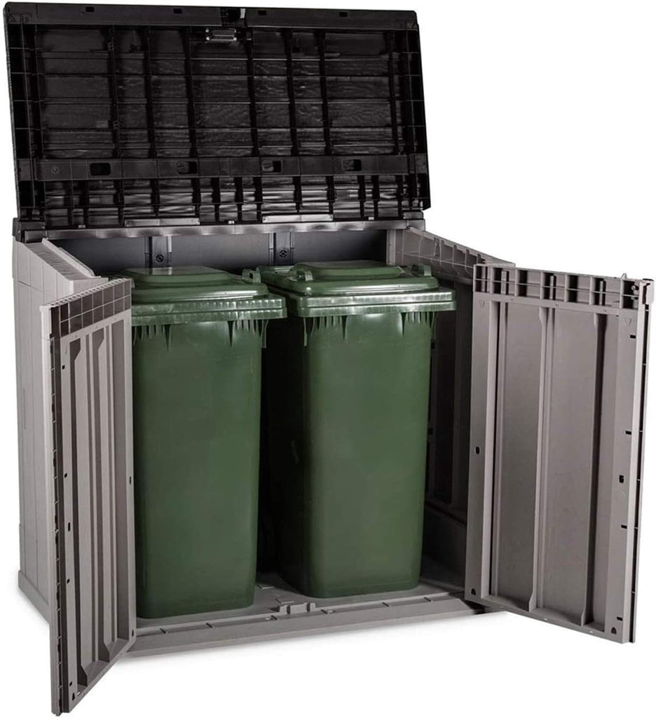 Toomax Stora Way Boîte à Outils d'extérieur en polypropylène recyclé avec Effet Bois (842L,Gris Taupe/Marron)