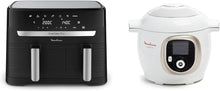Load image into Gallery viewer, LOT Moulinex air fryer deux compartiments 8,3L, Dual essential inox, EZ901820 + Moulinex, Cookeo Multicuiseur intelligent 6L, 150 recettes intégrées CE85CA10