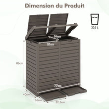 Load image into Gallery viewer, Poubelle d'Extrieur 135 L Poubelle Etanche  Double Seau Couvercle  Plusieurs Niveaux Bac d'Egouttage Poigne Dcoupe Poubelle Marron -