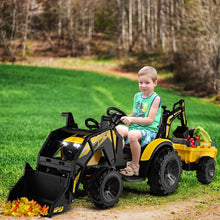 Load image into Gallery viewer, Tracteur Electrique 12 V pour Enfants 3-5 km/h Tlcommande MP3 USB Vert/Jaune -