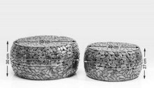 Load image into Gallery viewer, Kare Design Table Basse Pebbles Deluxe, Acier, Argent, Diamètre 66 / 56 cm, Table Basse Salon lot de 2, Meuble, Deco Intérieur, Decoration Chambre, Maison