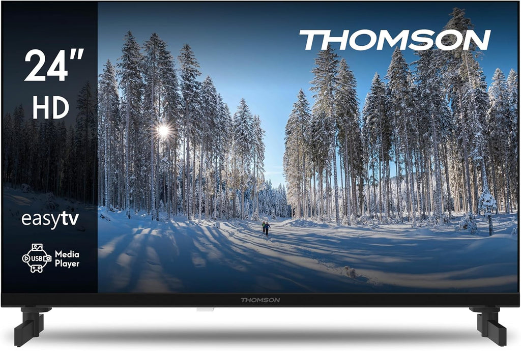 THOMSON 24 Pouces (60 cm) LED HD Easy TV - Non Smart - Hotel Mode USB HDMI Triple-Tuner (Câble/Satellite/Antenne) AV in CI+ A+ Panneau - 24HD2S13