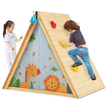 Load image into Gallery viewer, Maison de Jardin Enfants 2 en 1 avec Escalade Cloche Impermable Cabane en Bois de Sapin Exterieur et Intrieur 3-8 Ans -