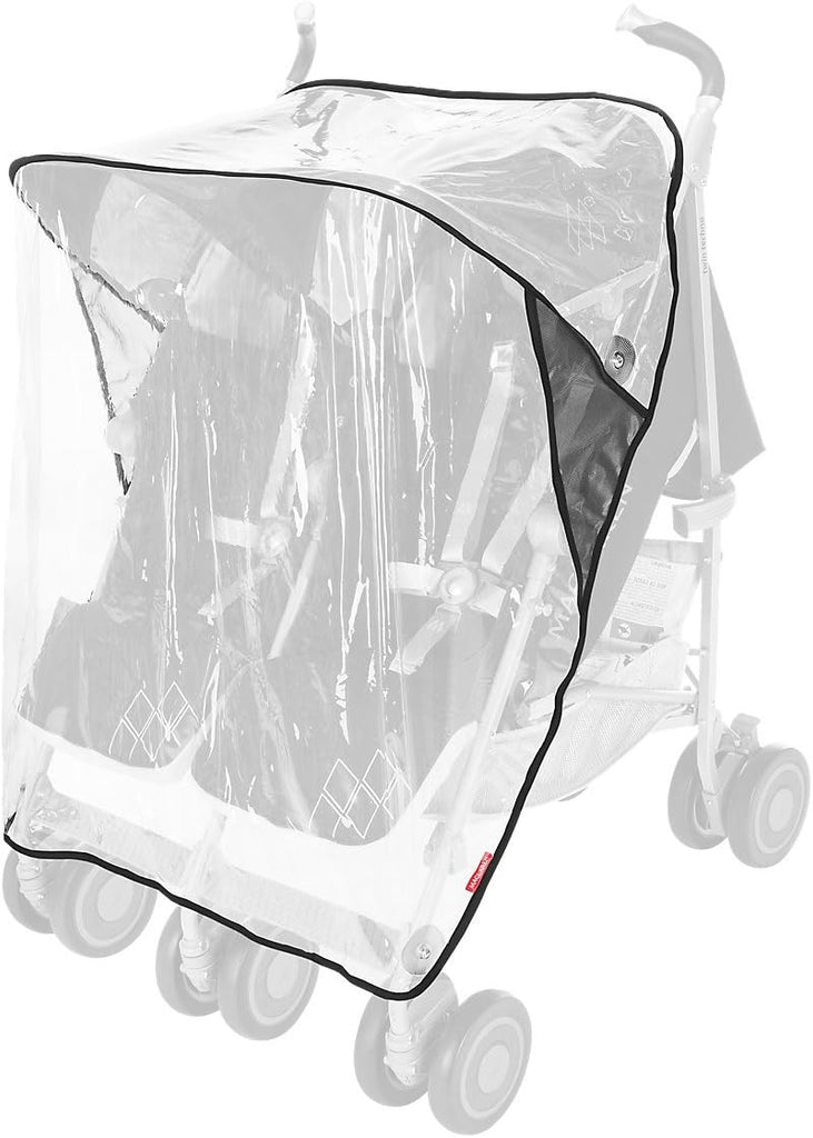 Poussette double Maclaren Twin Triumph (6 mois,jusqu' 15 kg,un enfant par sige),lgre et compacte,capote extensible UPF 50+ avec habillage pluie - Noir/Anthracite