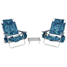 Load image into Gallery viewer, Lot de 2 Chaises de Camping Plage Pliante Table Enroulable en Aluminium Appui-tête Dossier Réglable à 5 Positions 6 Couleurs au Choix -