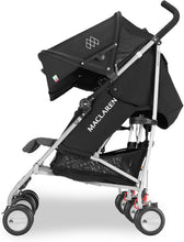 Load image into Gallery viewer, Poussette double Maclaren Twin Triumph (6 mois,jusqu' 15 kg,un enfant par sige),lgre et compacte,capote extensible UPF 50+ avec habillage pluie - Noir/Anthracite