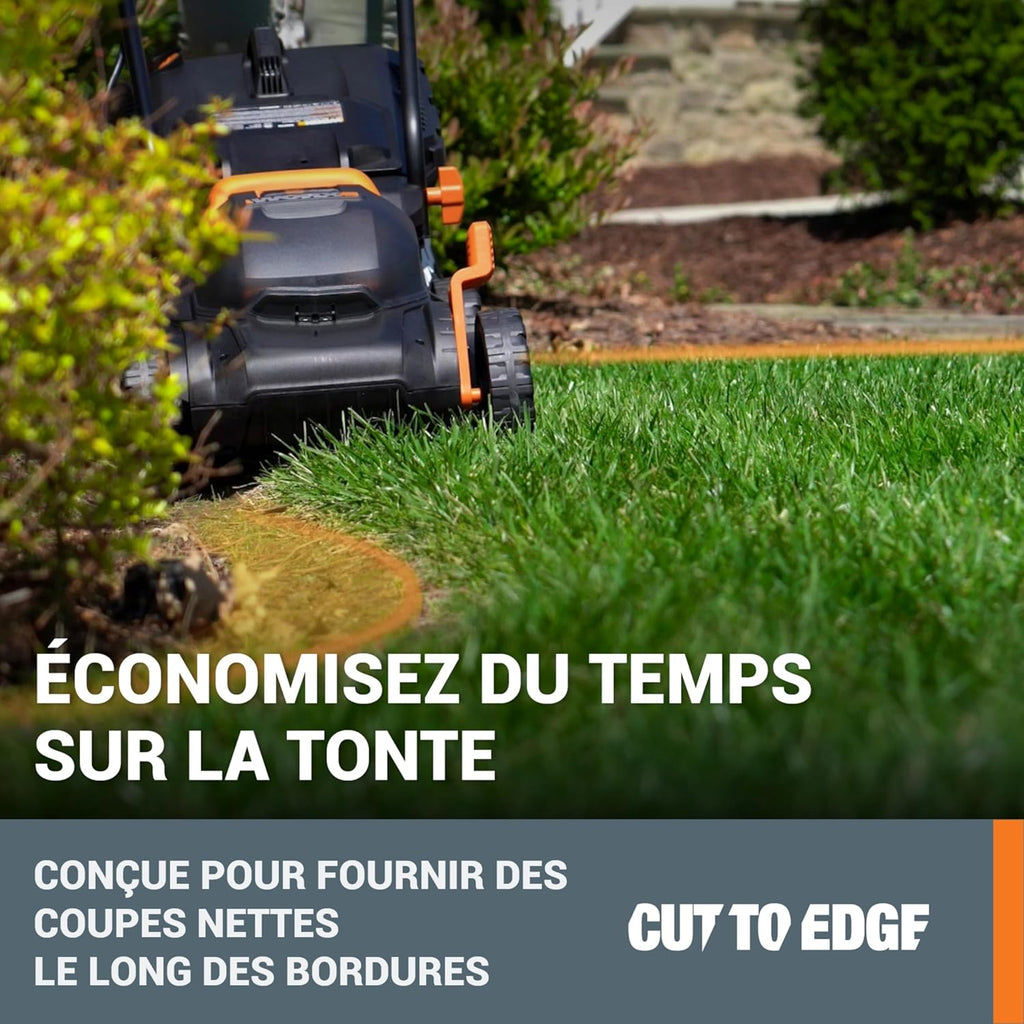 Pack Pro+ Tondeuse à Gazon 40V 460m² + Coupe-Bordures 20V + 2 Batteries 4Ah et 1 Batterie 2Ah + Chargeur Double et Chargeur Simple (Idéal pour l'Entretien du Jardin)