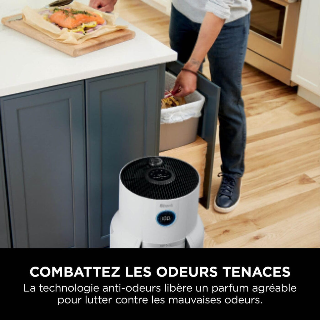 Shark NeverChange jusqu'à 5 ans Purificateur d'air MAX intérieur, Couvre 130m², Filtre HEPA 5 ans, Capture 99,97% allergènes, Mode automatique, Silencieux, LED, Blanc HP300EU