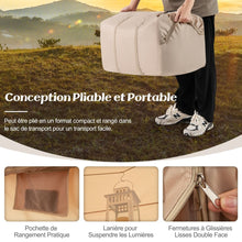 Load image into Gallery viewer, Tente de Camping Gonflable 6 m² pour 4-6 Personnes Tente en Coton Coupe-vent et Imperméable avec Pompe 7 Fenêtres à Moustiquaire Beige -
