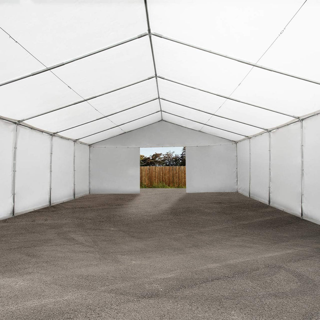 TOOLPORT Tente de Stockage 6x12 m abri bâche PVC 700 N imperméable Blanc