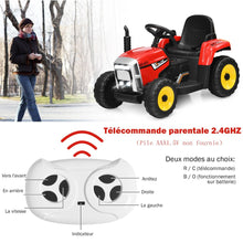 Load image into Gallery viewer, Tracteur Electrique avec Remorque pour Enfants 3 Vitesses Lumires LED Fonctions o USB et Bluetooth Jaune/Rose/Rouge/Vert/Vert Fonc/Noir -