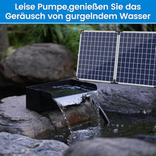 Load image into Gallery viewer, Kit complet de cascade solaire Biling pour bassin de jardin,cascade en acier inoxydable de 20 cm avec pompe de 2100 l/h pour mur d'eau de terrasse de jardin