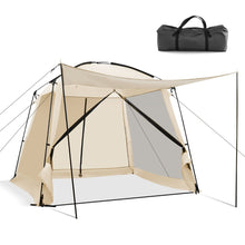 Load image into Gallery viewer, Tente de Camping pour 8-10 Personnes Tente Dôme avec Vestibule et Moustiquaire Porte Zippée Tente Portable avec Sac de Transport 300x300x250cm Beige -