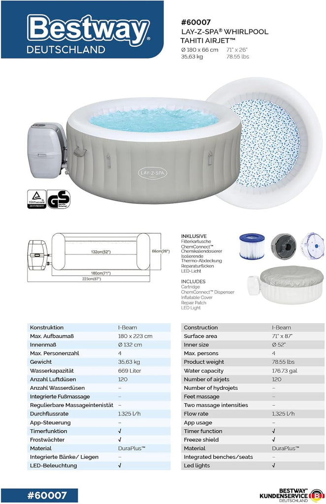 Spa gonflable rond Lay-Z-Spa® Miami Airjet2 - 4 personnes