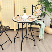 Load image into Gallery viewer, Table de Jardin Style Mosaïque Cadre en Fer et Revêtement Antirouille pour 60 x 60 x 72 CM -