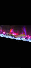 Load image into Gallery viewer, Mystflame Crystal 50 - Cheminée Électrique Murale avec Wi-FI, 127 cm, Ultra Fine 8 cm, 12 Couleurs de Flamme, Thermostat 750/1500W, Poêle Confortable, Écran Tactile et Minuterie