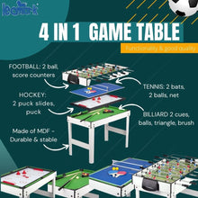 Load image into Gallery viewer, Leomark Table 4 Jeux en 1 - Billard, babyfoot, Hockey de Table et ping-Pong Table à Jouer Multifonction Table multijeux Dim: 120 x 61 x 82 (Hauteur) cm
