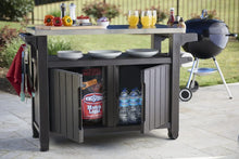 Load image into Gallery viewer, Desserte barbecue gris UNITY XL - 207 litres - 134 x 51.7 x 89.6 cm