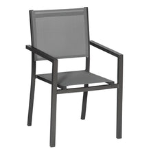 Load image into Gallery viewer, Lot de 8 chaises en aluminium anthracite - textilne gris -