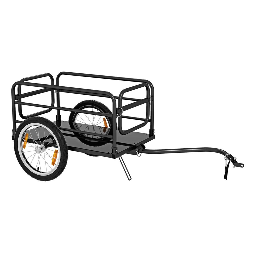 Remorque de Vélo avec Cadre Pliable Charge 55 kg Chariot pour Vélo avec Housse en Tissu Oxford Roues à Air de 40 cm Réflecteurs Bleu -