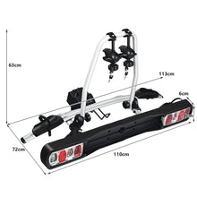 Load image into Gallery viewer, Porte-vélos pour Attelage sur SUV Berline Fourgon pour 2 Vélos Conception Intelligente de Basculement 113x72x63cm -