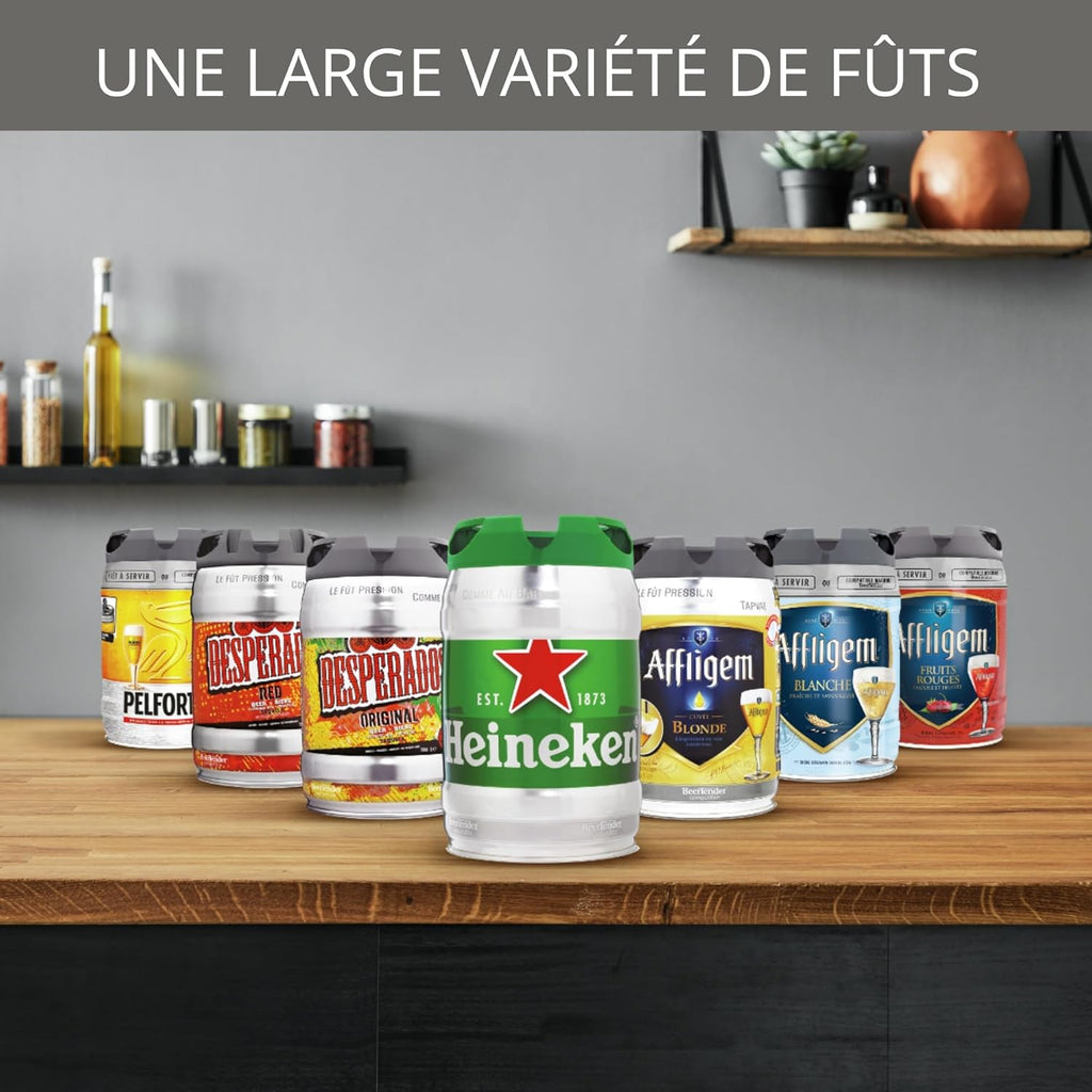 KRUPS BEERTENDER Machine à bière pression, Compatible avec les fûts de 5 L, Tireuse à bière, Pompe à bière, Indicateur température, Indicateur volume restant VB700800