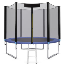 Load image into Gallery viewer, Trampoline de Jardin Ø 305cm avec Filet de Sécurité Porte Entrée Echelle Noir et Bleu -